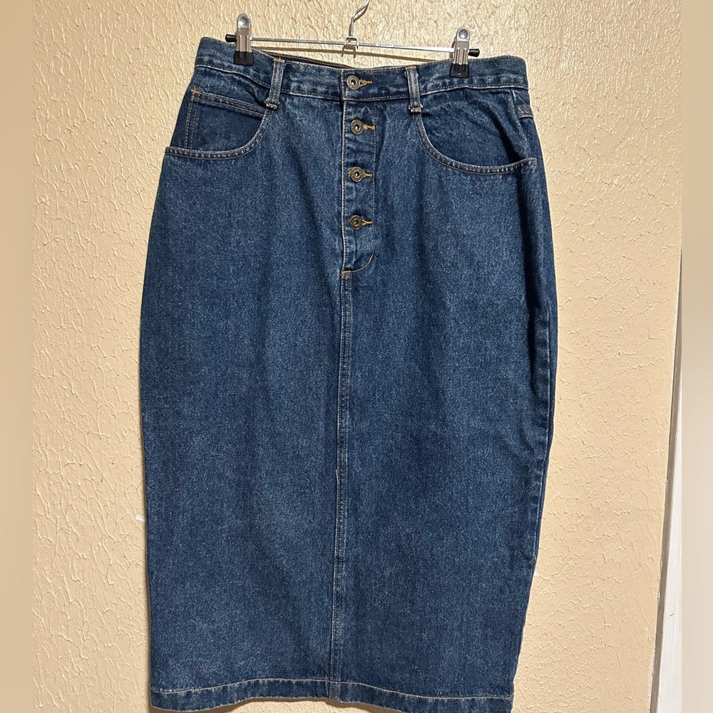 Vintage Bill Blass Pencil Skirt Denim Size 14 (Fits smaller)